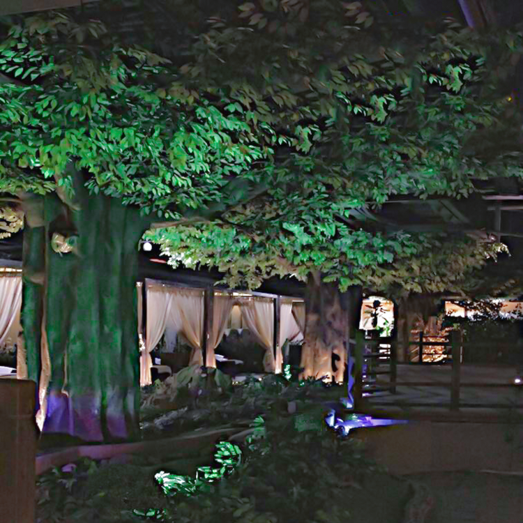 上海嘉定花園足浴假山假樹工程